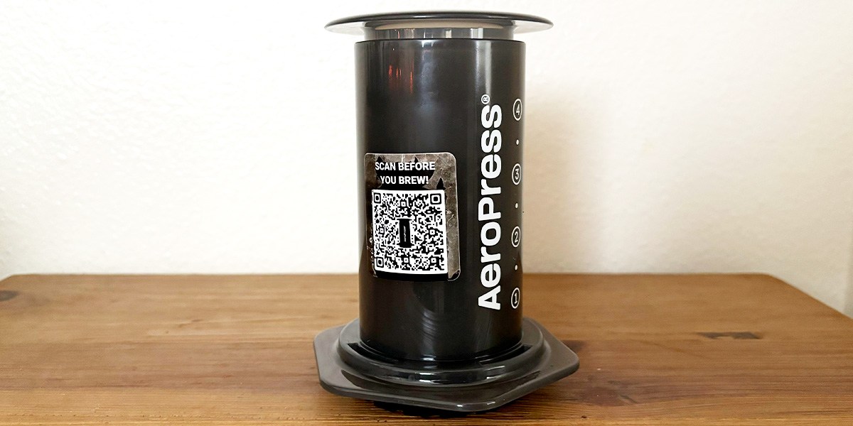 AeroPress Original Coffee Press on countertop  AeroPress Original Coffee Press on countertop