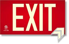NightBright USA Red Photoluminescent Exit Sign