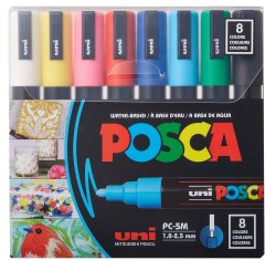 Uni Posca 8-Color Paint Marker Set