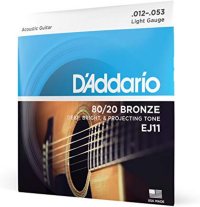 D'Addario EJ11 80/20 Bronze Round Wound Acoustic Guitar Strings