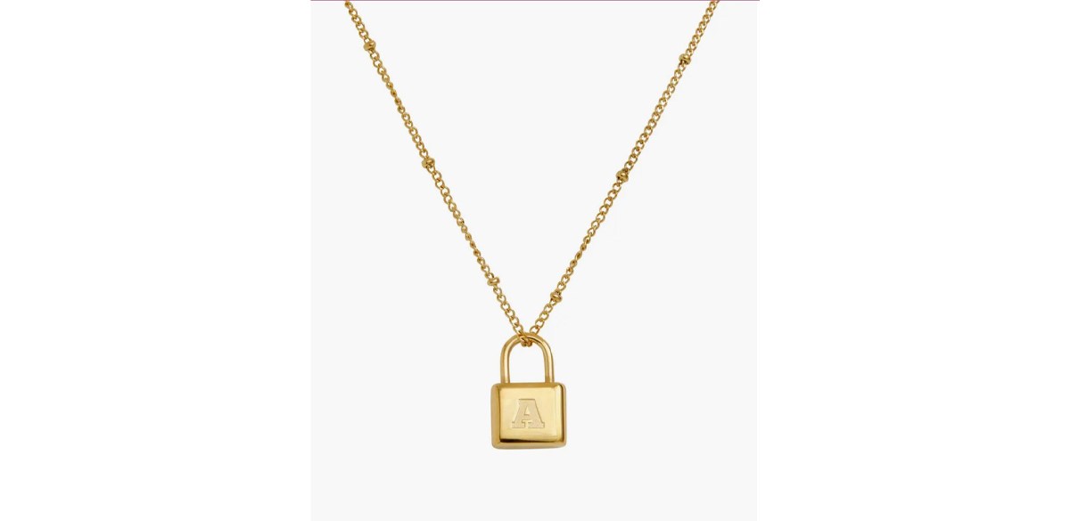 Initial Lock Pendant Necklace