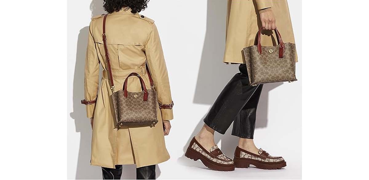 COACH Polished Pebble Leather Willow Tote 24