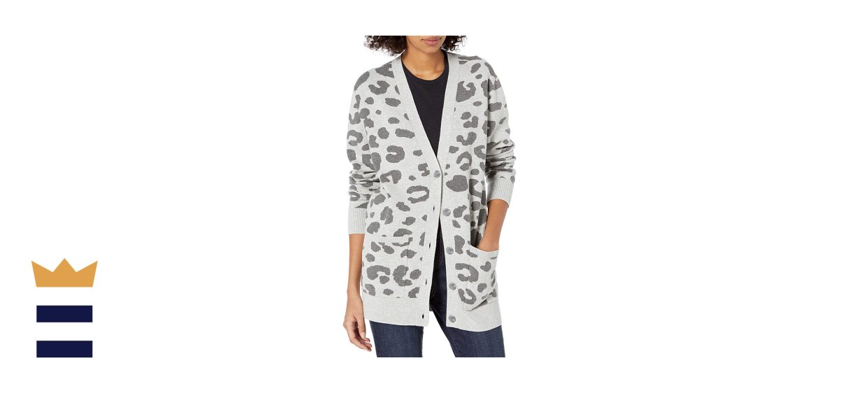Daily Ritual Leopard Jacquard Cardigan