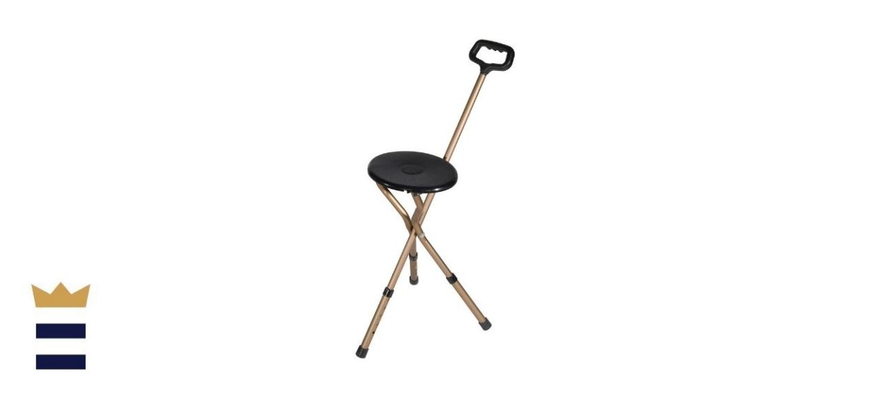 Drive Medical RTL10365-ADJ Adjustable Folding Cane with Seat