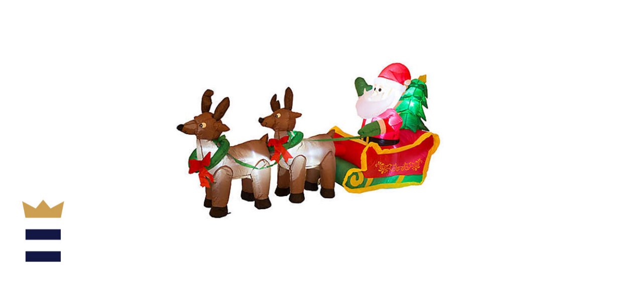 Glitzhome Pre-Lit Santa's Sleigh