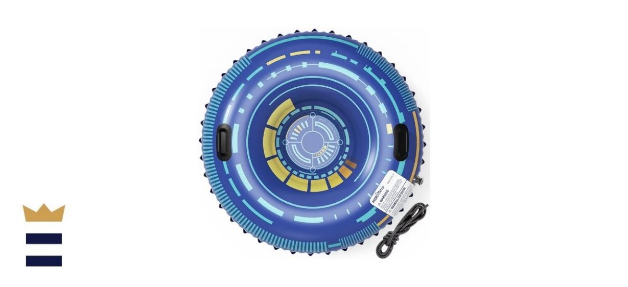 HelloMew Snow Tube, Heavy Duty Inflatable Snow Tube Sled for Kids and Adults