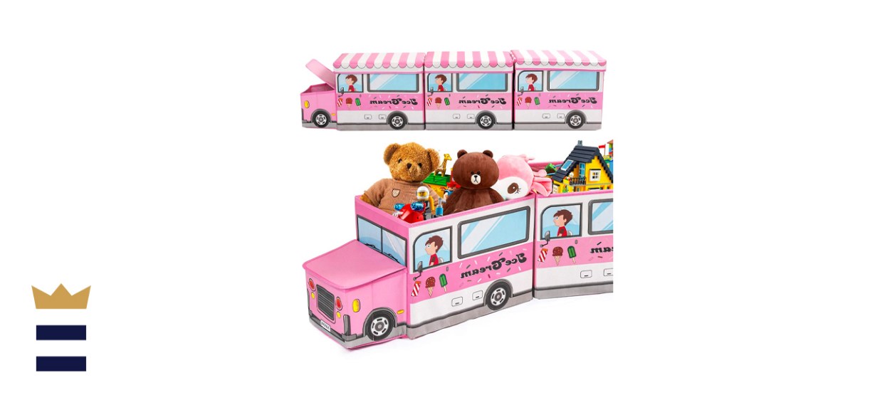 Homde Toy Train Shape Collapsible Toy Chest