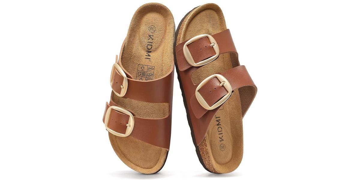 KIDMI Women's Cork Footbed Slide Sandals