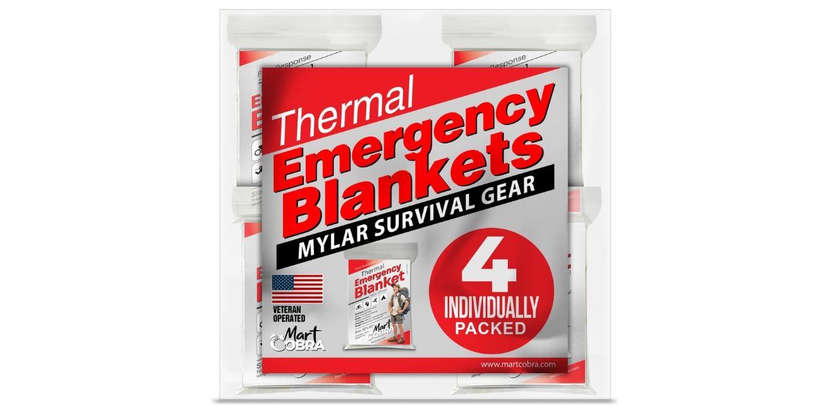 Mart Cobra Emergency Blanket 4-Pack