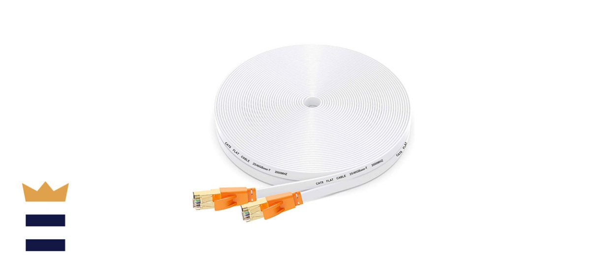 Smolink 50-foot High-Speed Flat Cat 8 Ethernet Cable