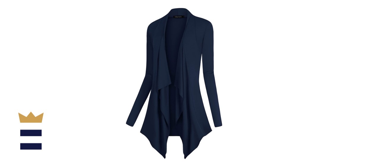 Urban CoCo Women’s Drape Front Open Cardigan