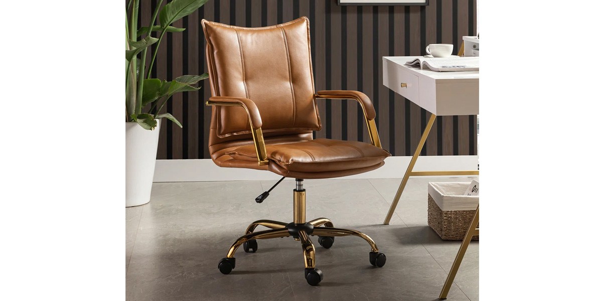 Willa Arlo Interiors Lundgren Faux Leather Task Chair with Padded Arms