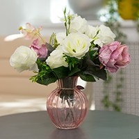 silk flowers in a vase