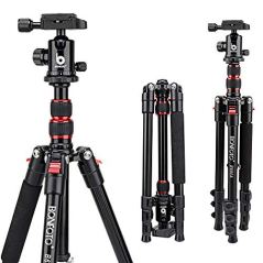 BONFOTO B690A Lightweight Aluminum Alloy Camera Travel Portable Tripod with 360 Degree Ball Head