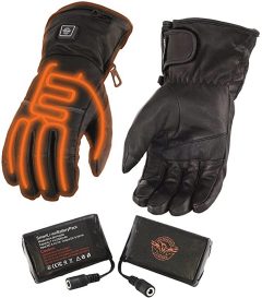 Milwaukee Leather MG7513SET/Heated Leather Gauntlet Waterproof Gloves