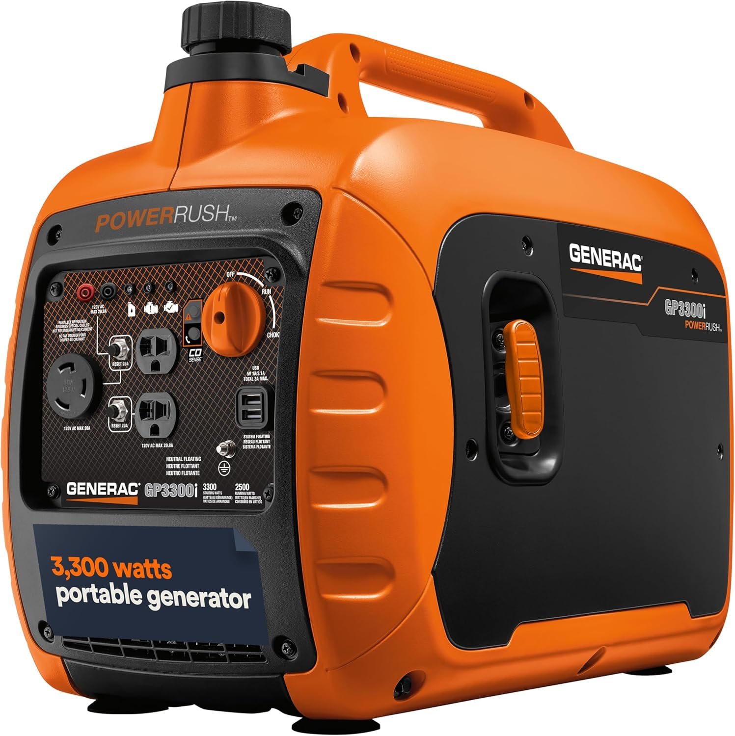 Generac 3,300-Watt Gas-Powered Portable Inverter Generator