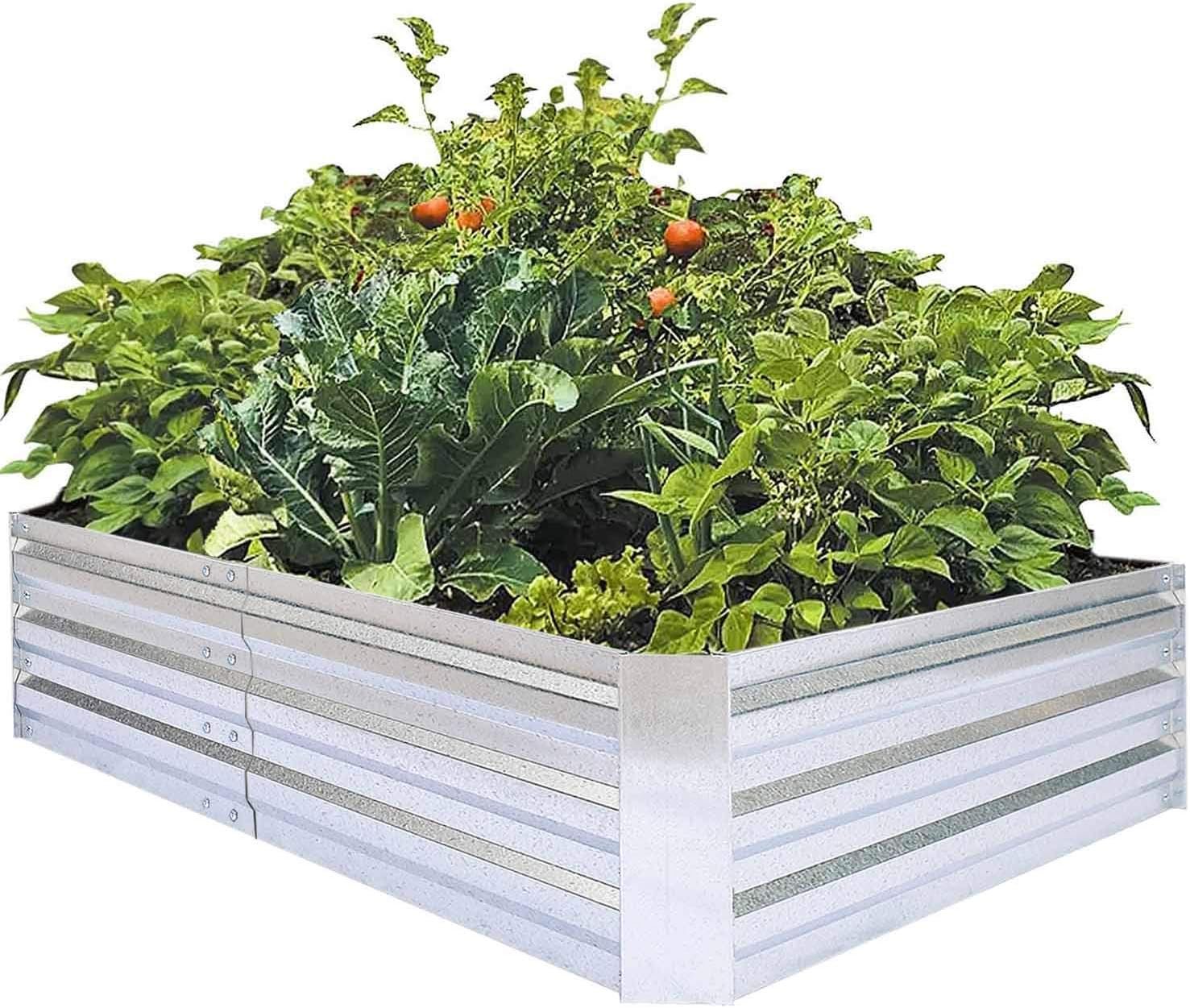 FOYUEE Galvanized Raised Garden Bed