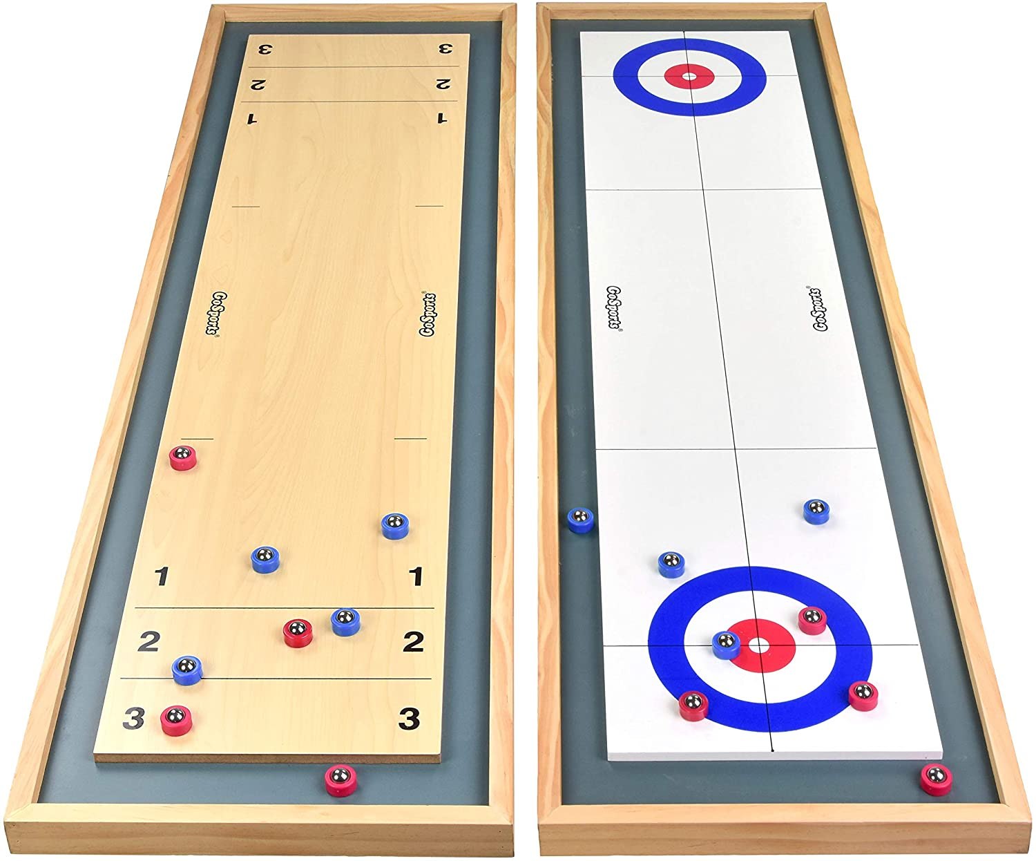GoSports Shuffleboard and Curling 2 in 1 Table Top Board Game