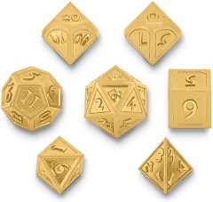 TitanShield Solid Gold Polyhedral D&D Dice Set